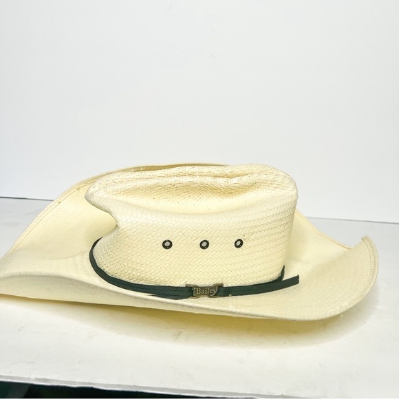 Bailey U-Roll It Guthrie 7X Shantung Straw Western Hat Size 6 1/2 - Picture 5 of 7
